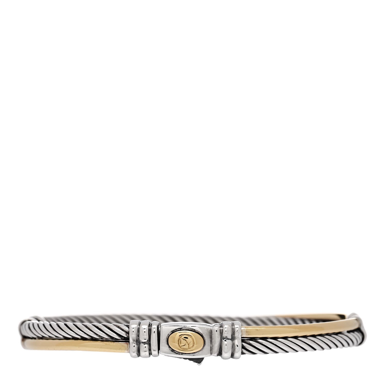 David Yurman Sterling Silver 18K Yellow Gold 3mm Crossover Bracelet 1 of 3