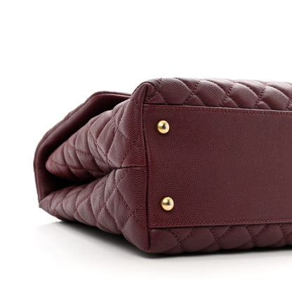 Chanel Caviar Lizard Quilted Medium Coco Handle Flap Burgundy 9 of 11