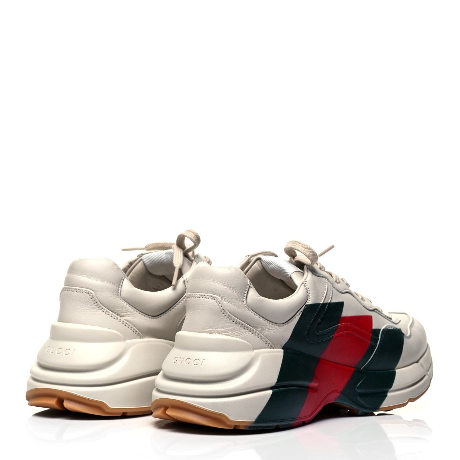 Gucci Calfskin Web Printed Mens Rhyton Sneakers 9 Mystic White 4 of 9