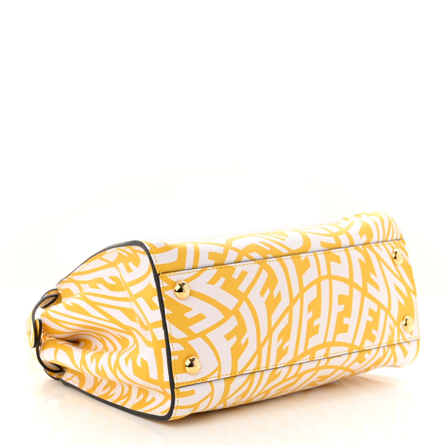 X SARAH COLEMAN Vitello Liberty Shiny Nappa Plexiglass FF Vertigo Mini Peekaboo Iconic Satchel Mimosa White