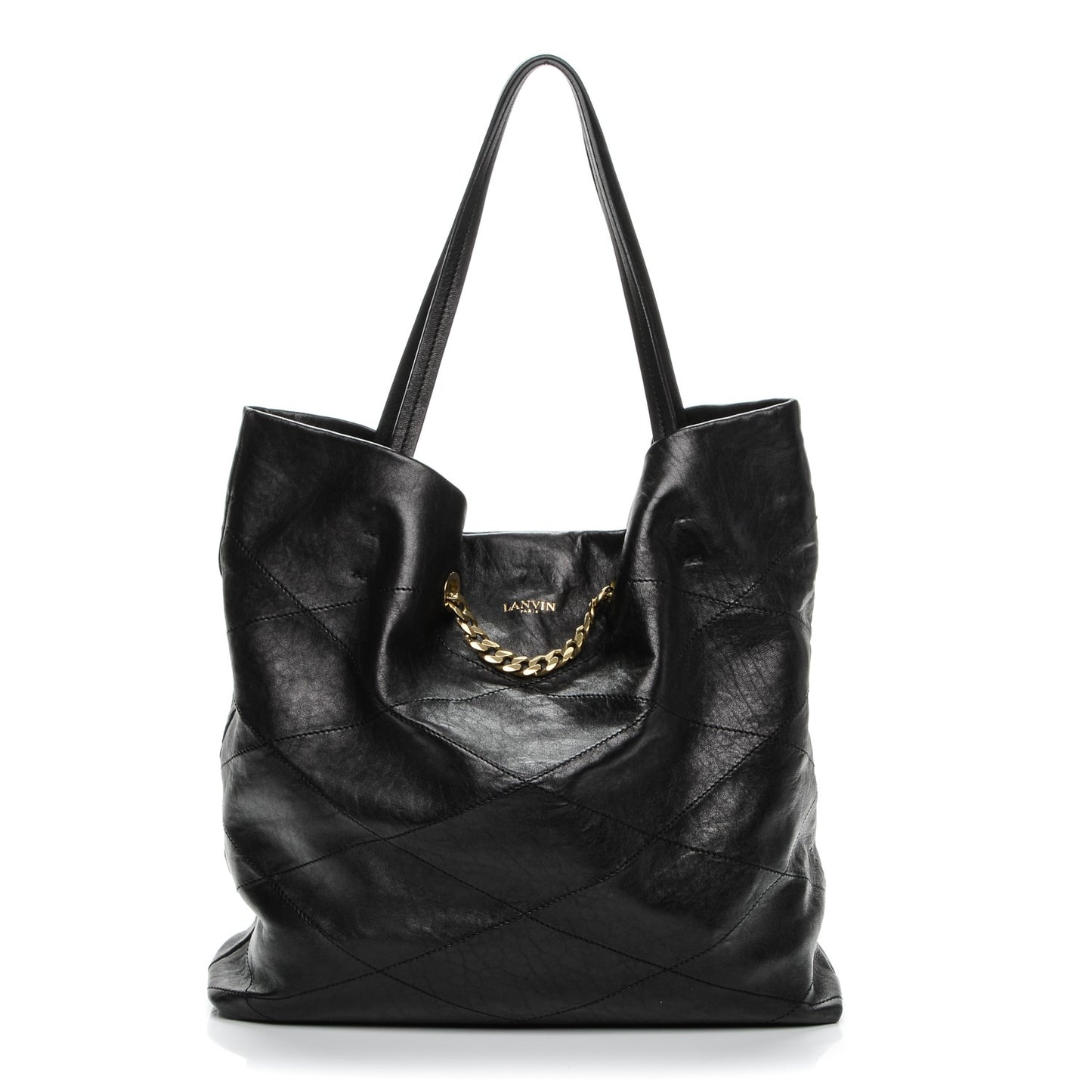 Lambskin Quilted Carry Me Tote Black
