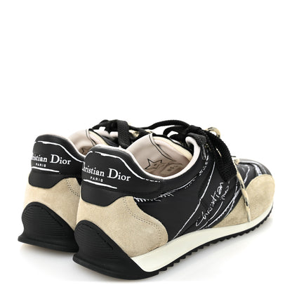 Christian Dior Calfskin Nylon Womens D-Sketch Sneakers 39 Black 4 of 9