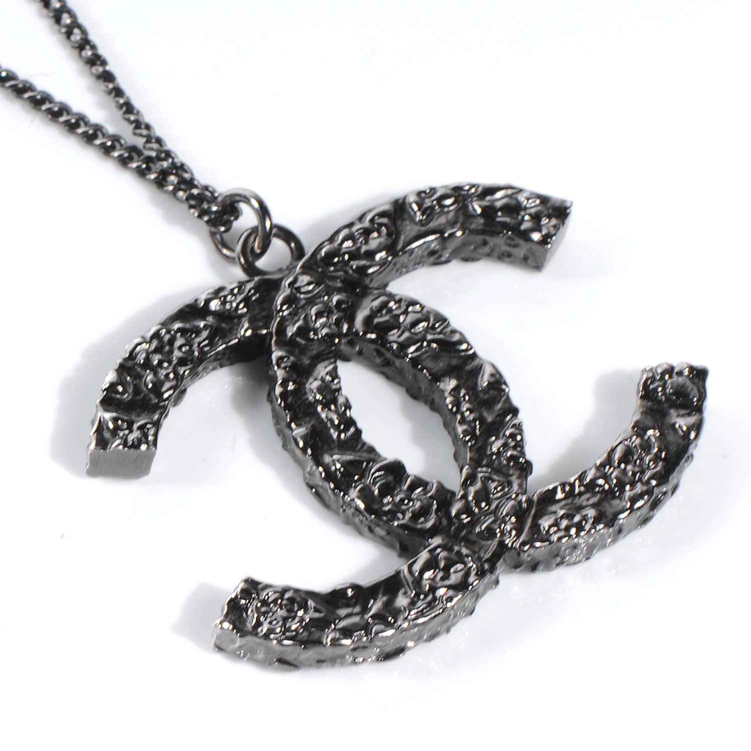 Chanel Ruthenium Camellia CC Necklace 3 of 4