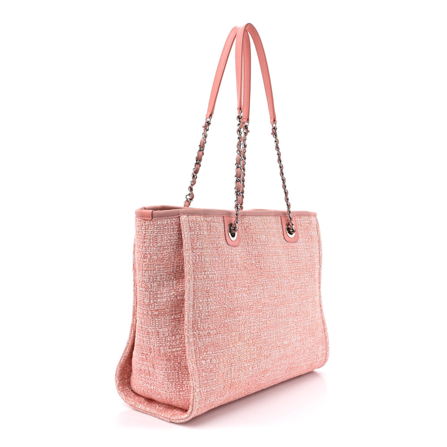 Chanel Lurex Boucle Small Deauville Tote Pink 3 of 10