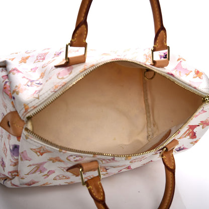 Louis Vuitton Watercolor Aquarelle Speedy 35 White 10 of 15