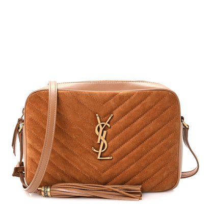Saint Laurent Suede Matelasse Monogram Lou Camera Bag Cinnamon 1 of 10