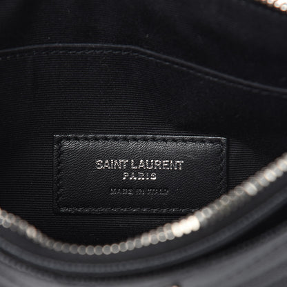 Saint Laurent Grain De Poudre Chevron Monogram Bill Pouch Black 6 of 8