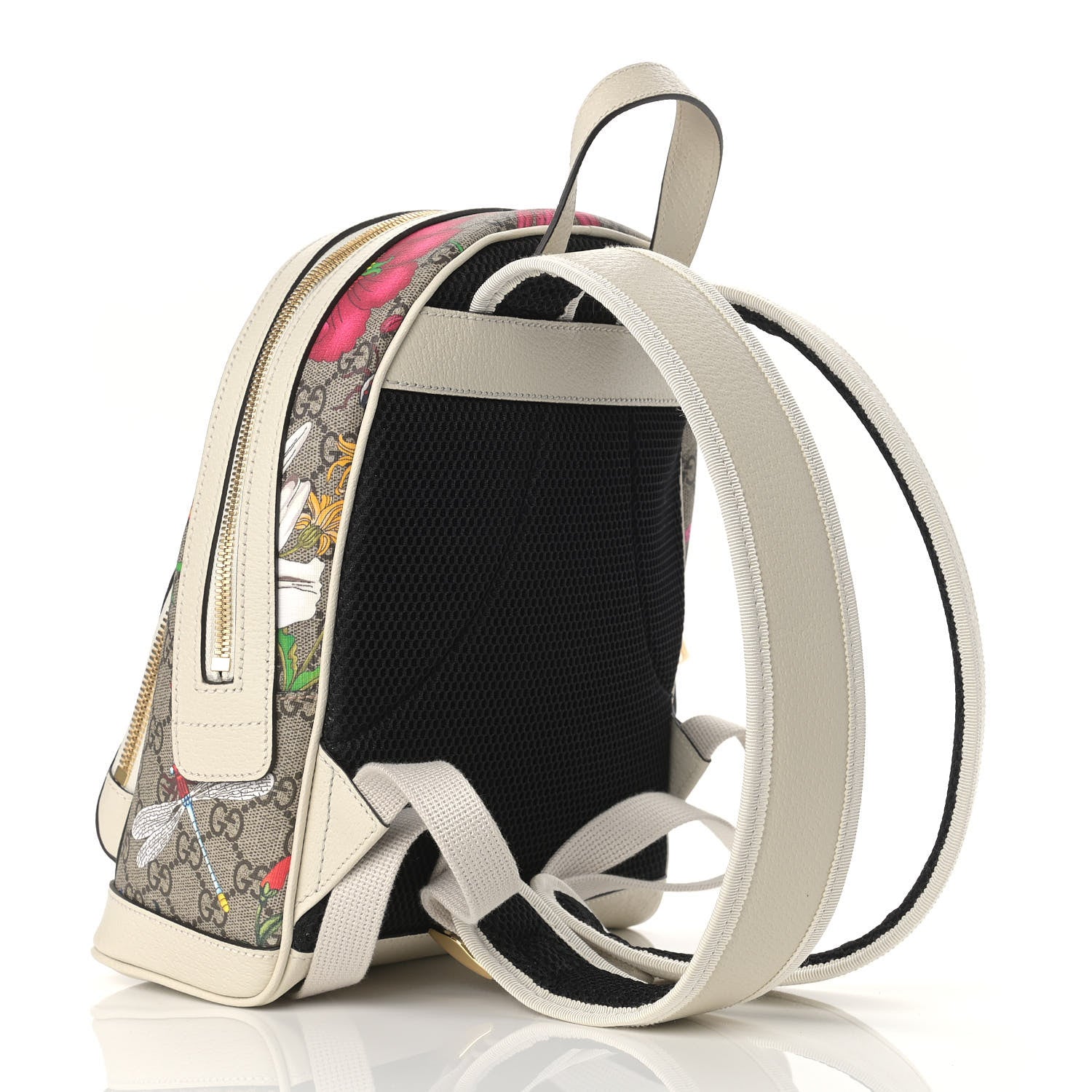 Gucci GG Supreme Monogram Flora Web Small Ophidia Day Backpack White 3 of 9