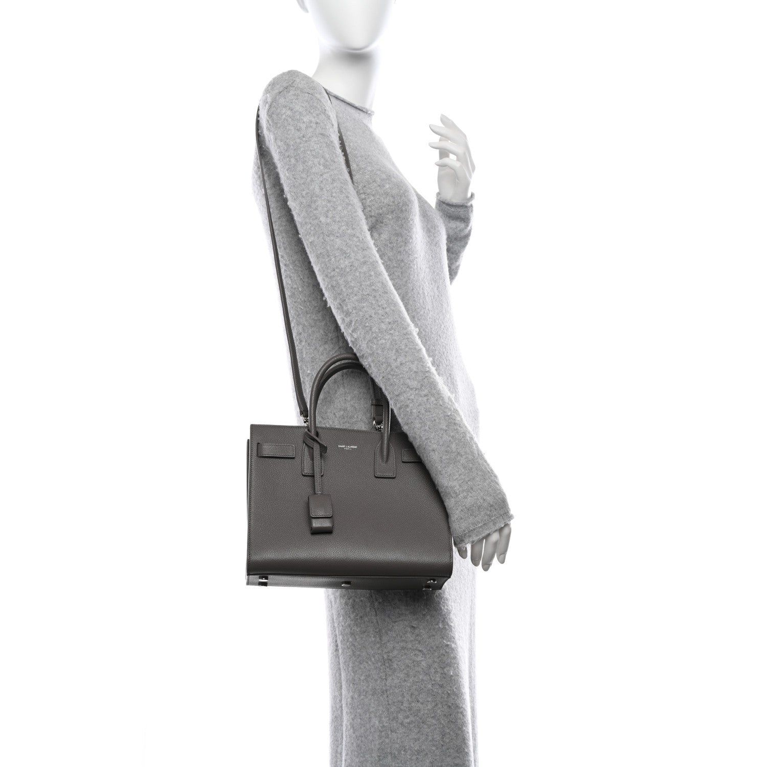 Saint Laurent Grained Calfskin Baby Sac De Jour Fog 2 of 9