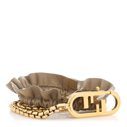 Fendi Lambskin Ruffled O'Lock Chain Strap You Beige 1 of 4