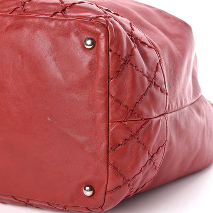 Chanel Calfskin Drawstring CC Bucket Bag Red 13 of 15