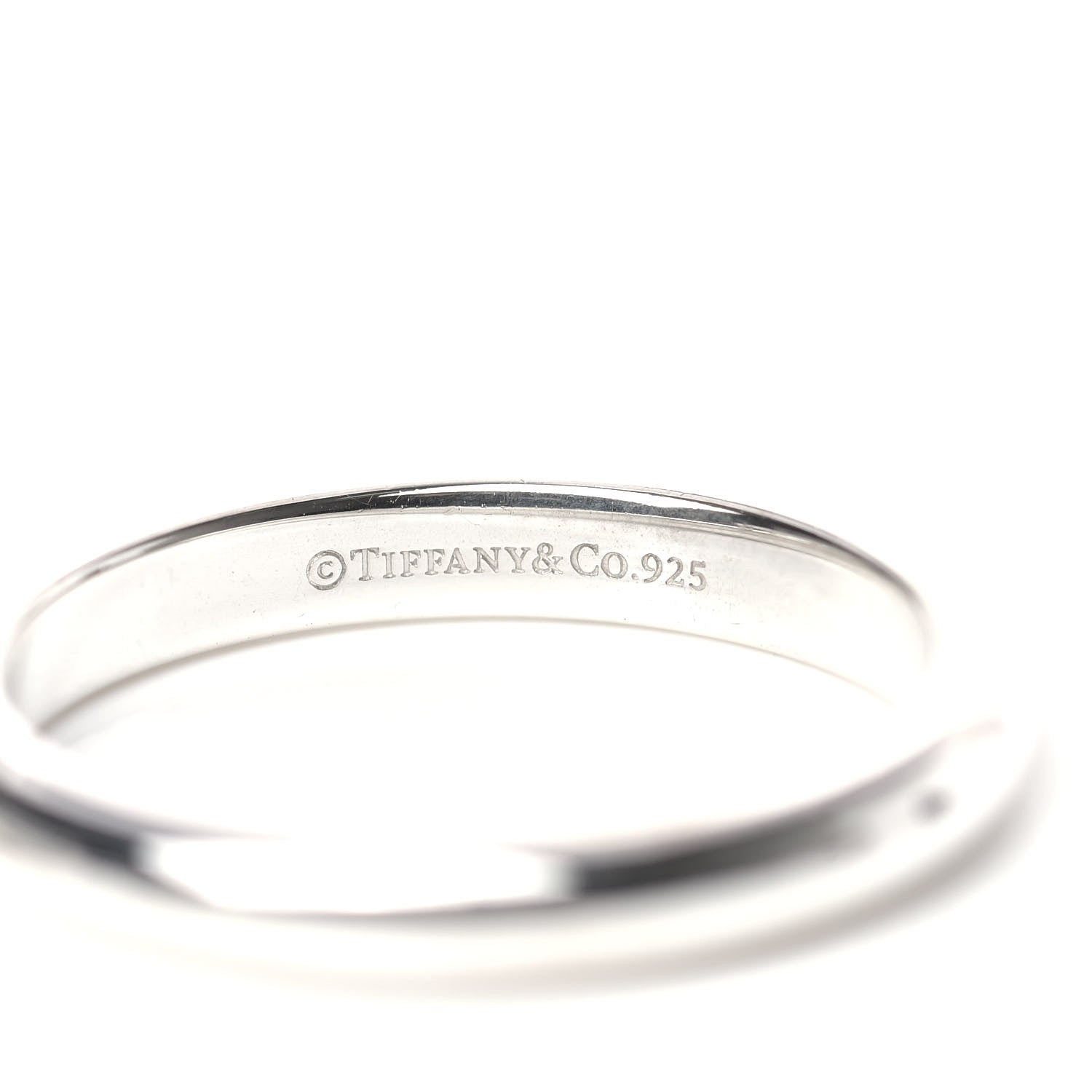Tiffany Sterling Silver Enamel Return to Tiffany Double Heart Ring Blue 56 7.5 4 of 5