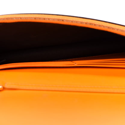 Fendi Vitello King Tamponato Logo Embossed Medium Wallet On Chain Clementine 4 of 9