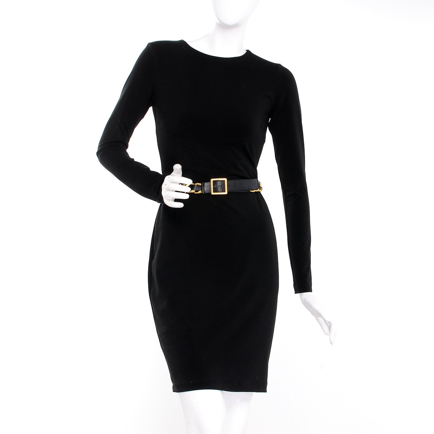 Chanel Lambskin Chain Belt 95 38 Black Gold 2 of 6