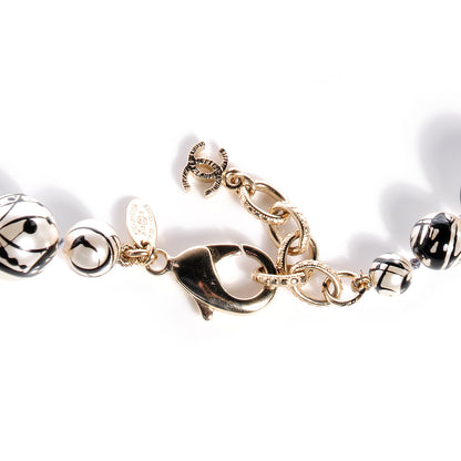 Chanel Pearl CC Graffiti Long Necklace Black Gold 5 of 7