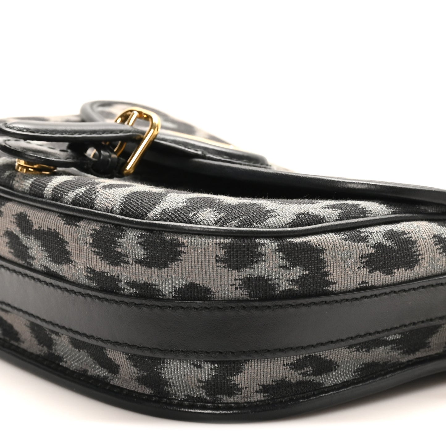 Canvas Mizza Embroidered Medium Bobby Flap Grey Black