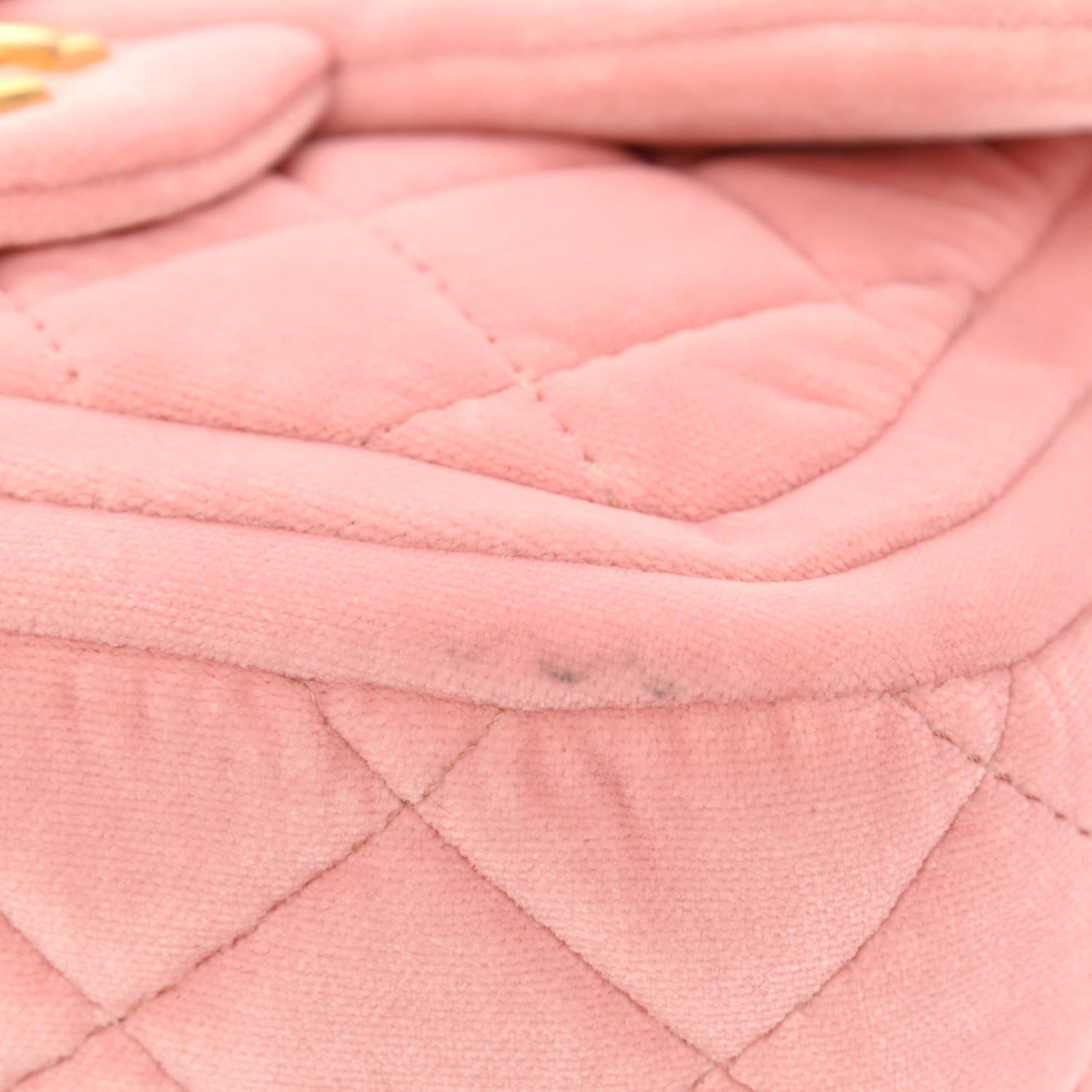 Chanel Velour Quilted Mini Double Frame Flap Rose 11 of 11