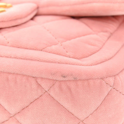 Chanel Velour Quilted Mini Double Frame Flap Rose 11 of 11