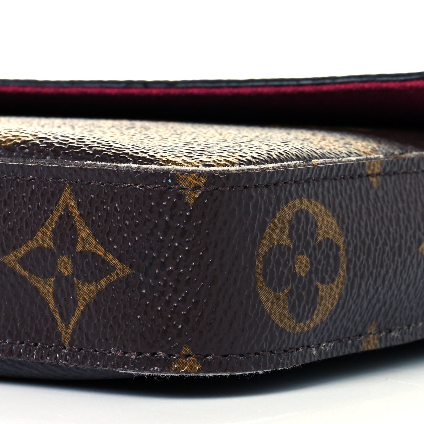 Monogram Pochette Felicie Chain Wallet Fuchsia