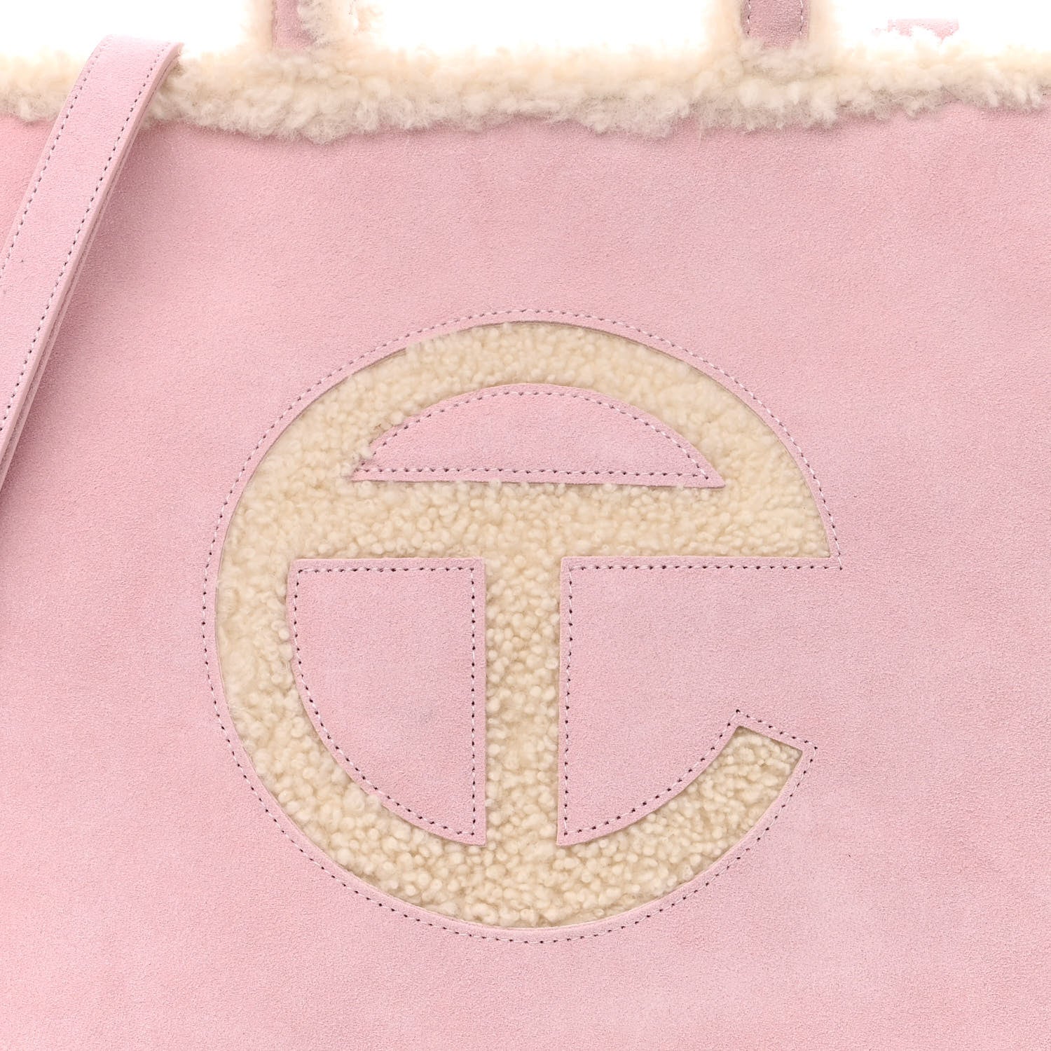 Telfar X UGG Suede Shearling Medium Shopping Bag Pink 9 of 11