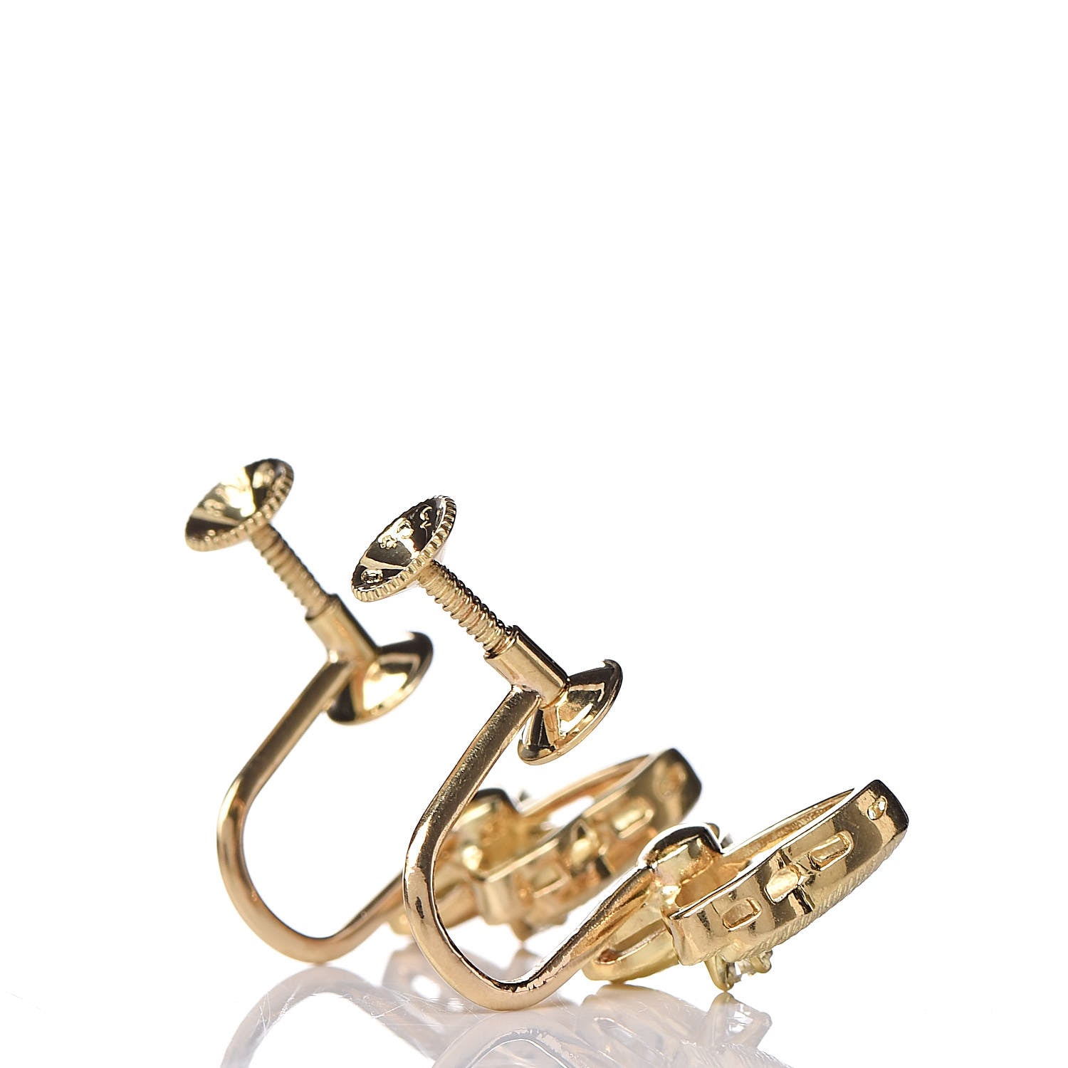 Mikimoto 18K Yellow Gold Diamond Butterfly Screw Back Earrings 3 of 4
