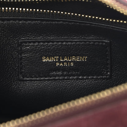 Saint Laurent Suede All-Over Monogram Crossbody Burgundy 6 of 10