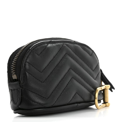 Gucci Calfskin Matelasse GG Marmont Key Pouch Black 3 of 11