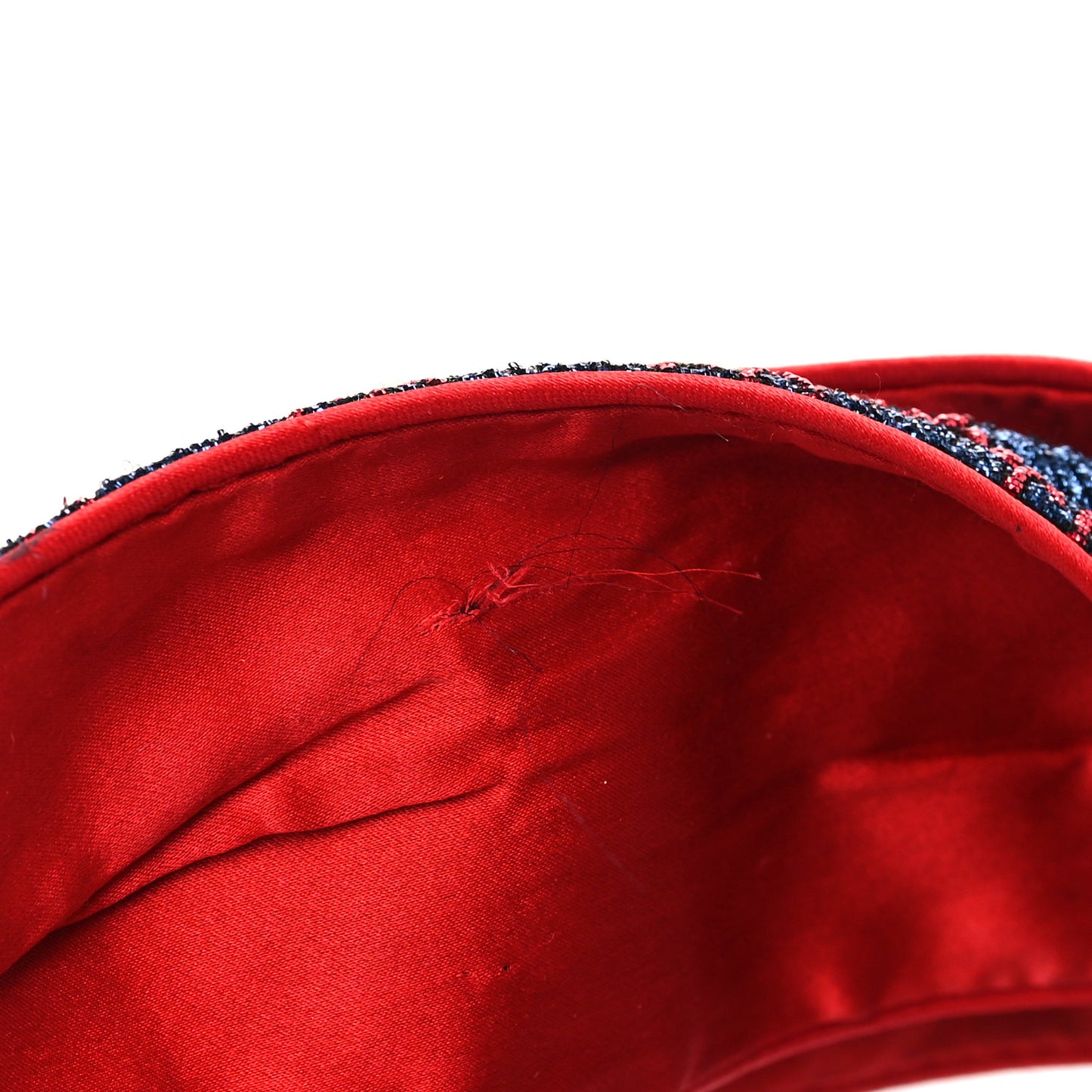 Cotton Embroidered GG Blend Headband M Blue Red