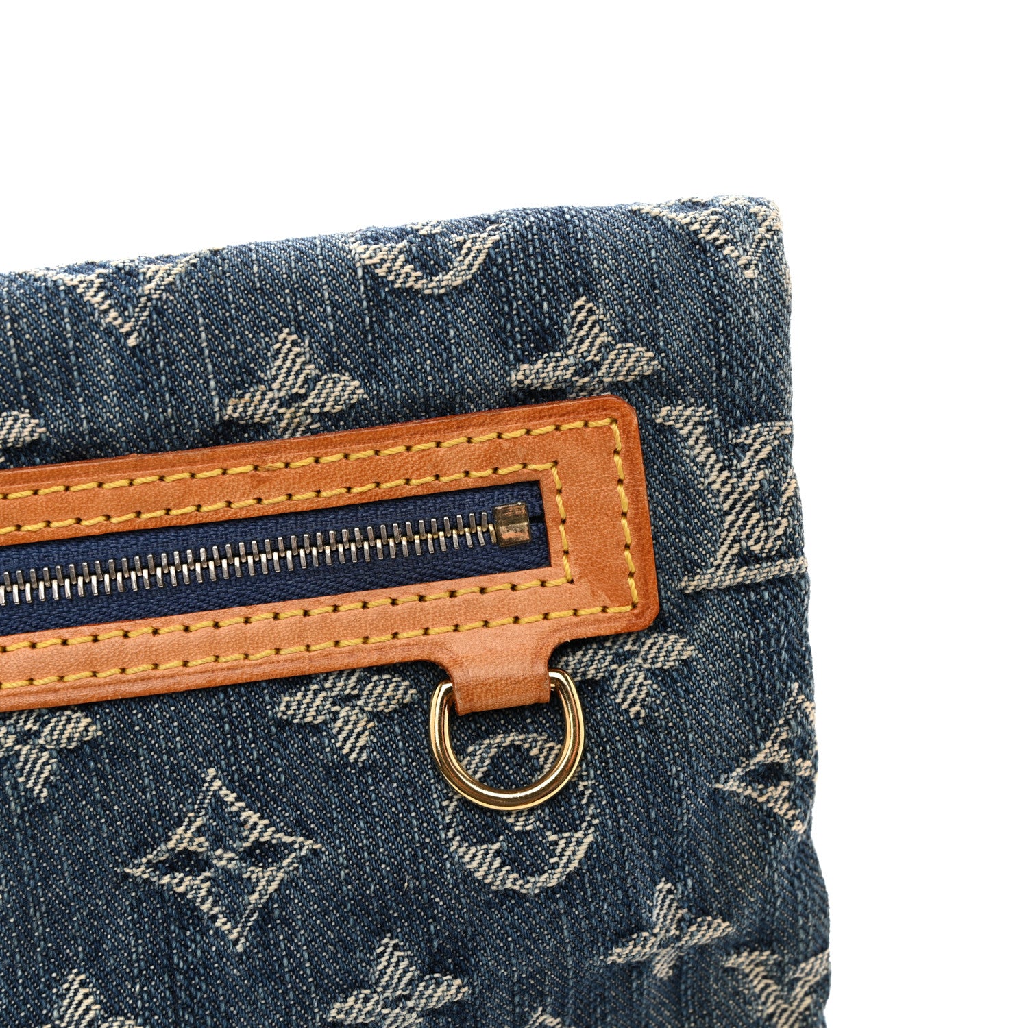 Louis Vuitton Monogram Denim Pochette Plat Clutch Blue 8 of 11