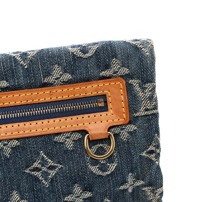 Louis Vuitton Monogram Denim Pochette Plat Clutch Blue 8 of 11