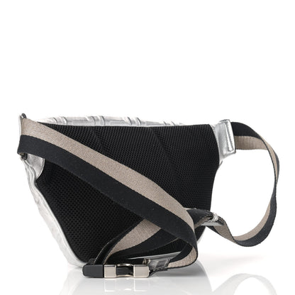 Fendi Vitello Catalan Mirror FF 1974 Embossed Belt Bag Argento 3 of 11