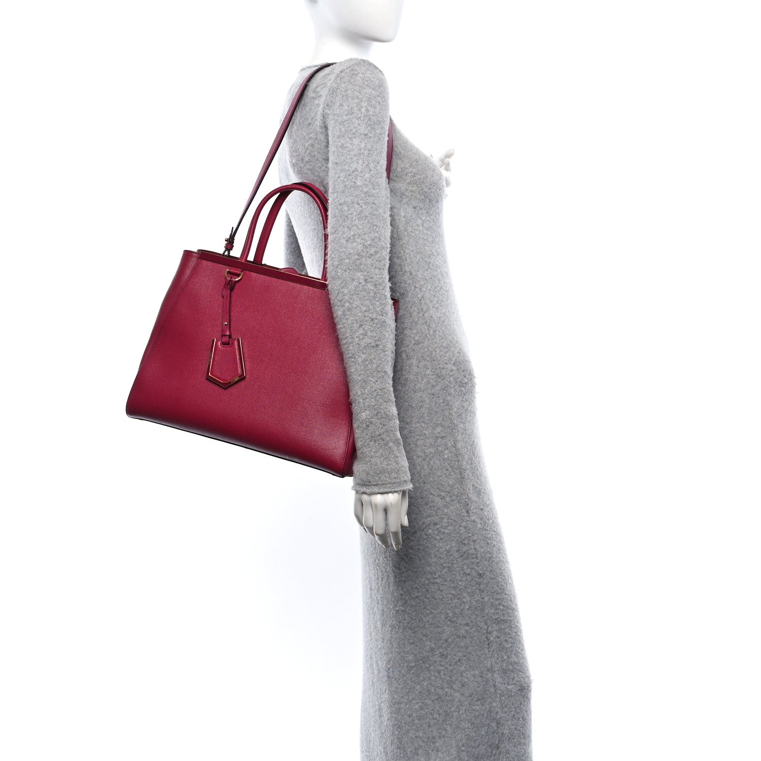 Fendi Vitello Elite Regular 2Jours Tote Amarena 2 of 10