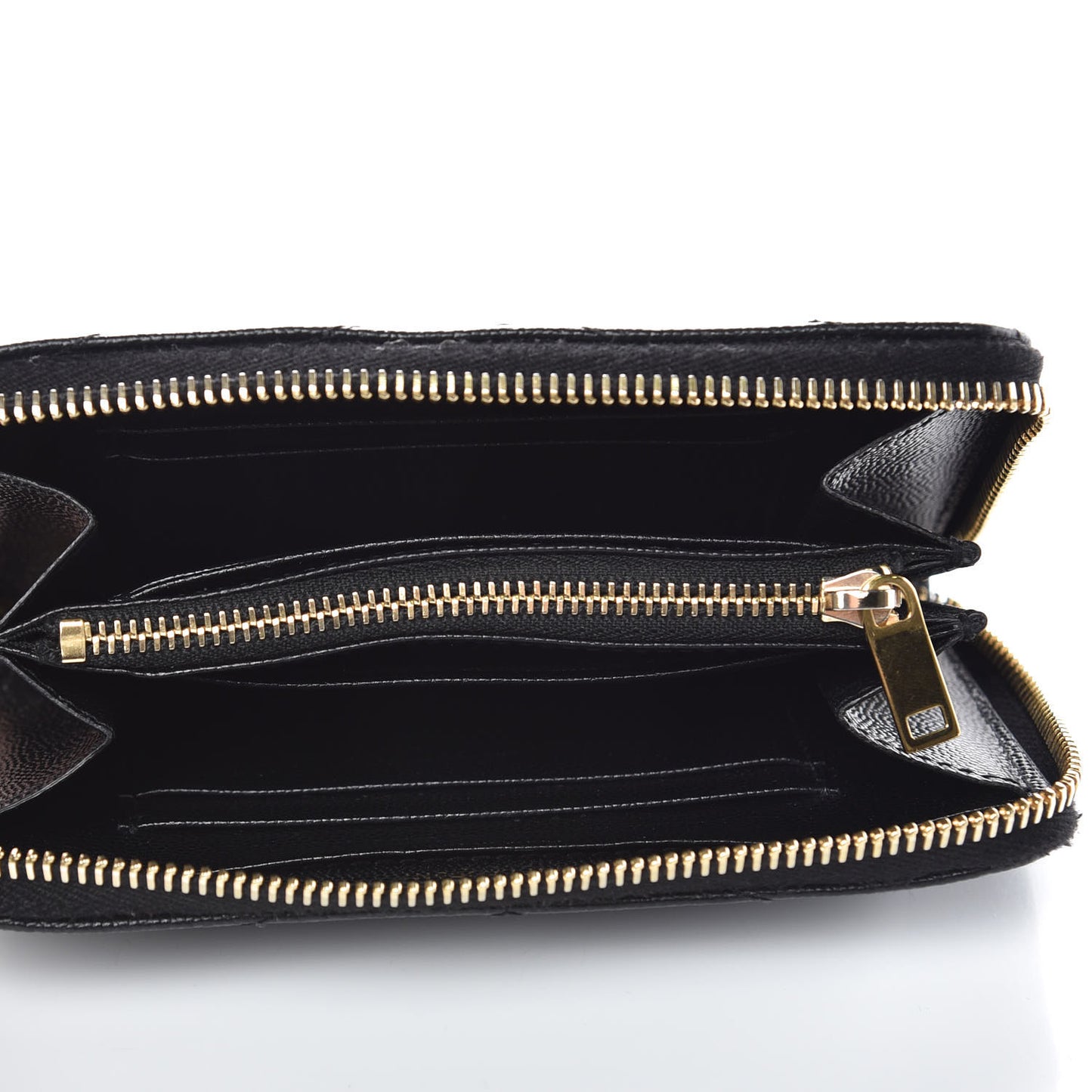 Grain De Poudre Matelasse Chevron Monogram Zip Around Wallet Black