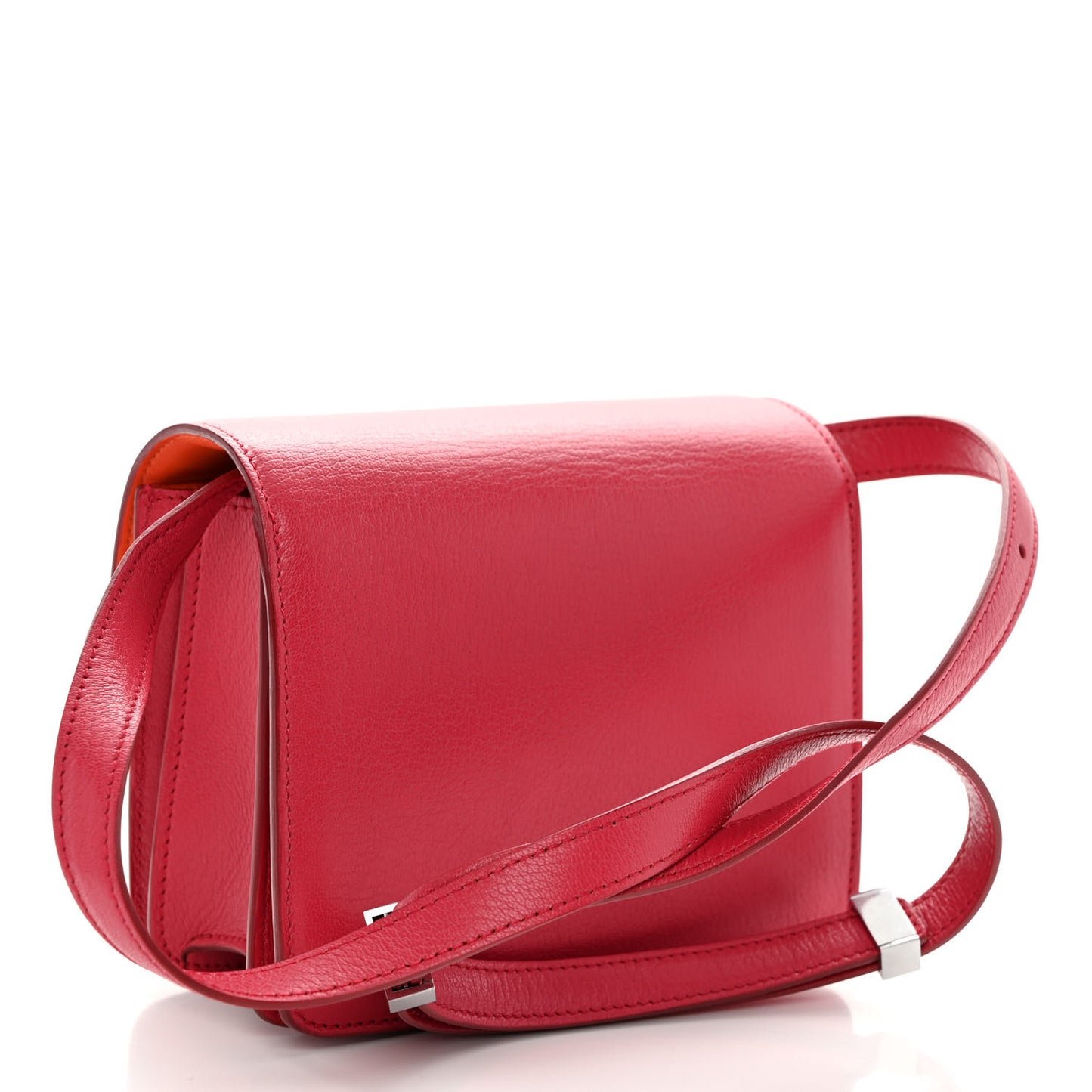Goatskin Small Classic Box Flap Bag Dark Pink