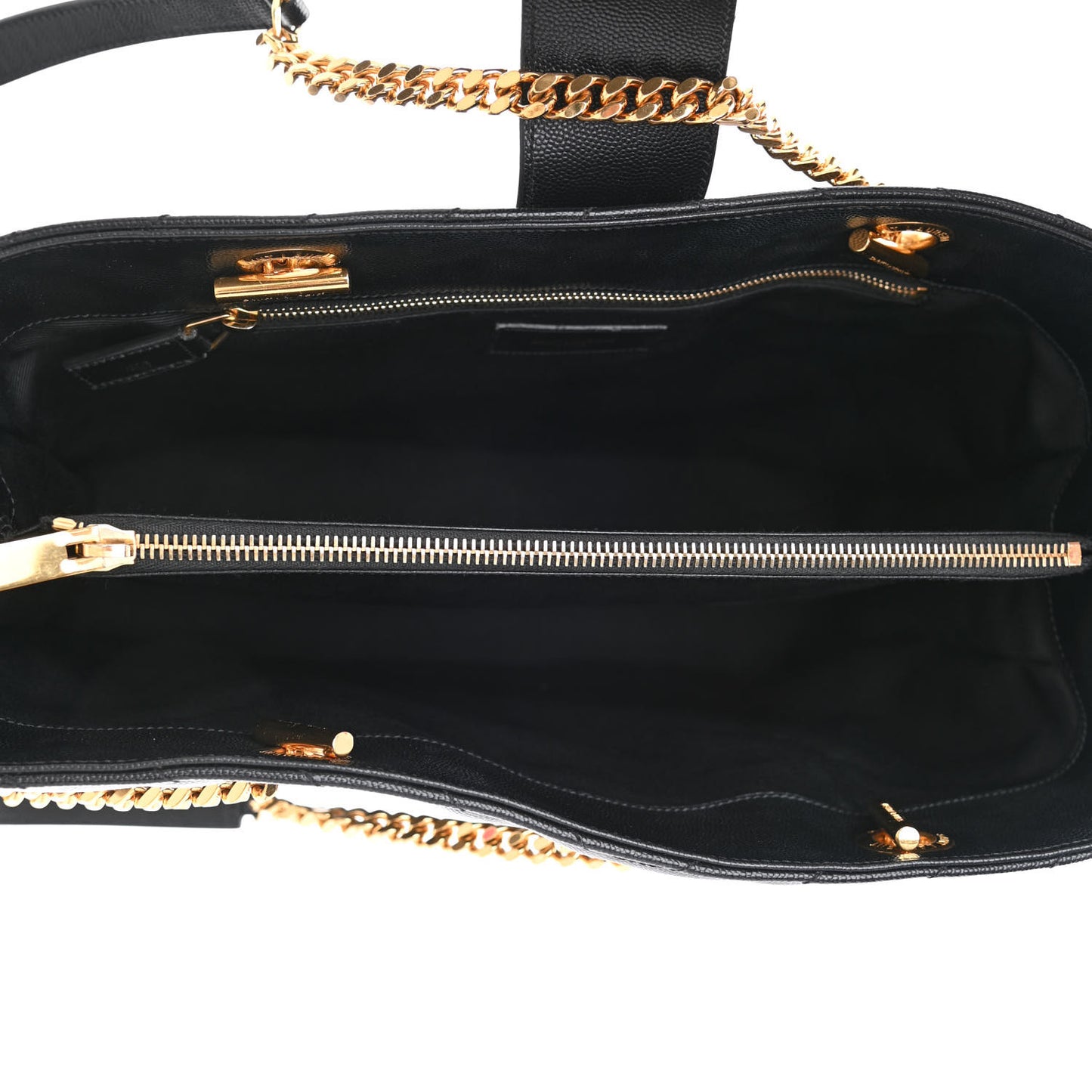 Grain De Poudre Matelasse Chevron Monogram Shopping Bag Black
