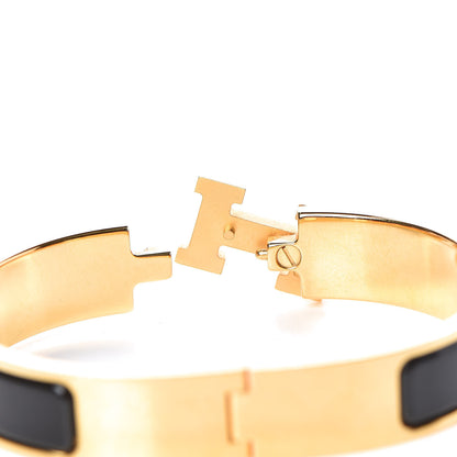 Hermes Enamel Narrow Clic Clac H Bracelet PM Black 4 of 5