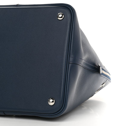 Hermes Evercolor 1923 Bolide 45 Baseball Bag Bleu De Malte Blanc 9 of 10