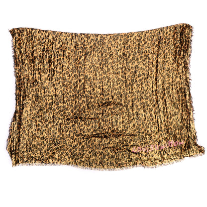 Louis Vuitton Cashmere Silk Leopard Etole Stole Disco Marron 3 of 6