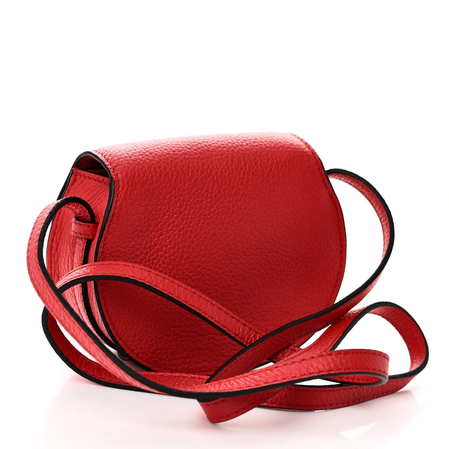 Calfskin Nano Marcie Saddle Bag Red Flame