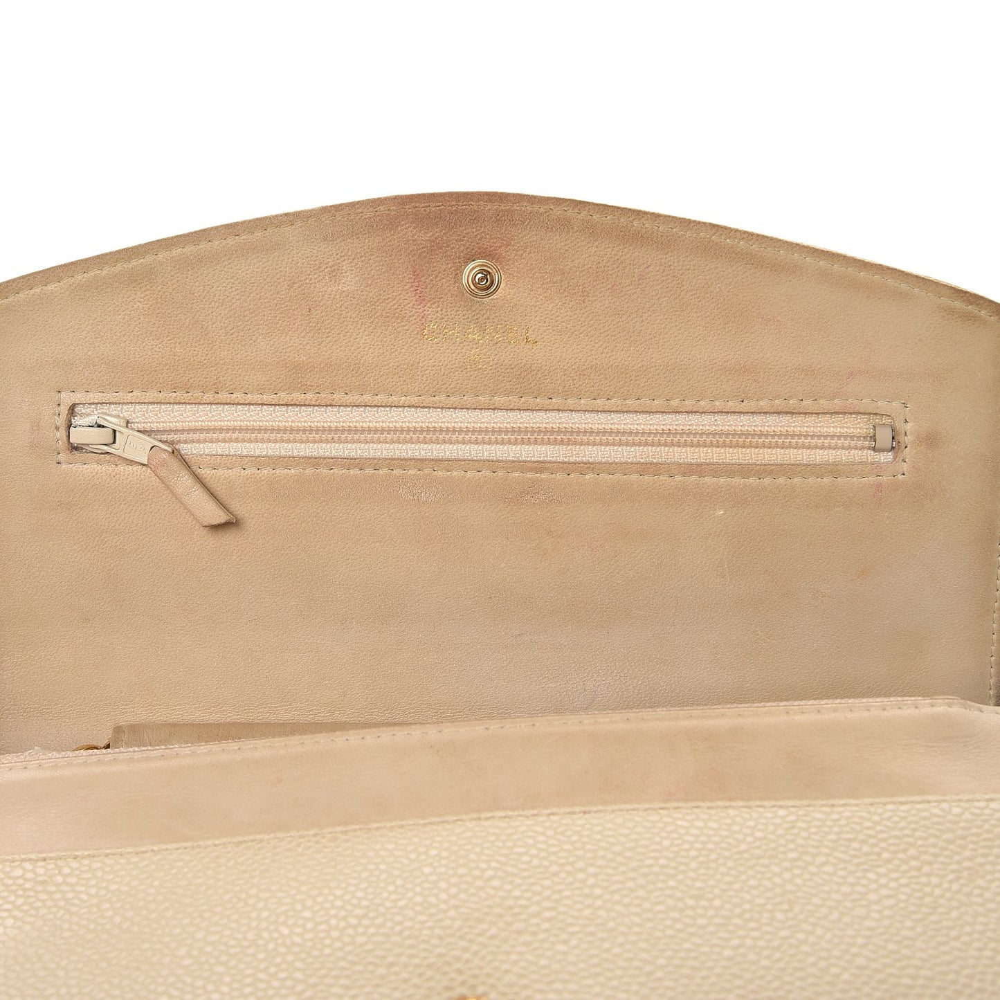 Caviar Timeless CC Wallet on Chain WOC Beige Clair