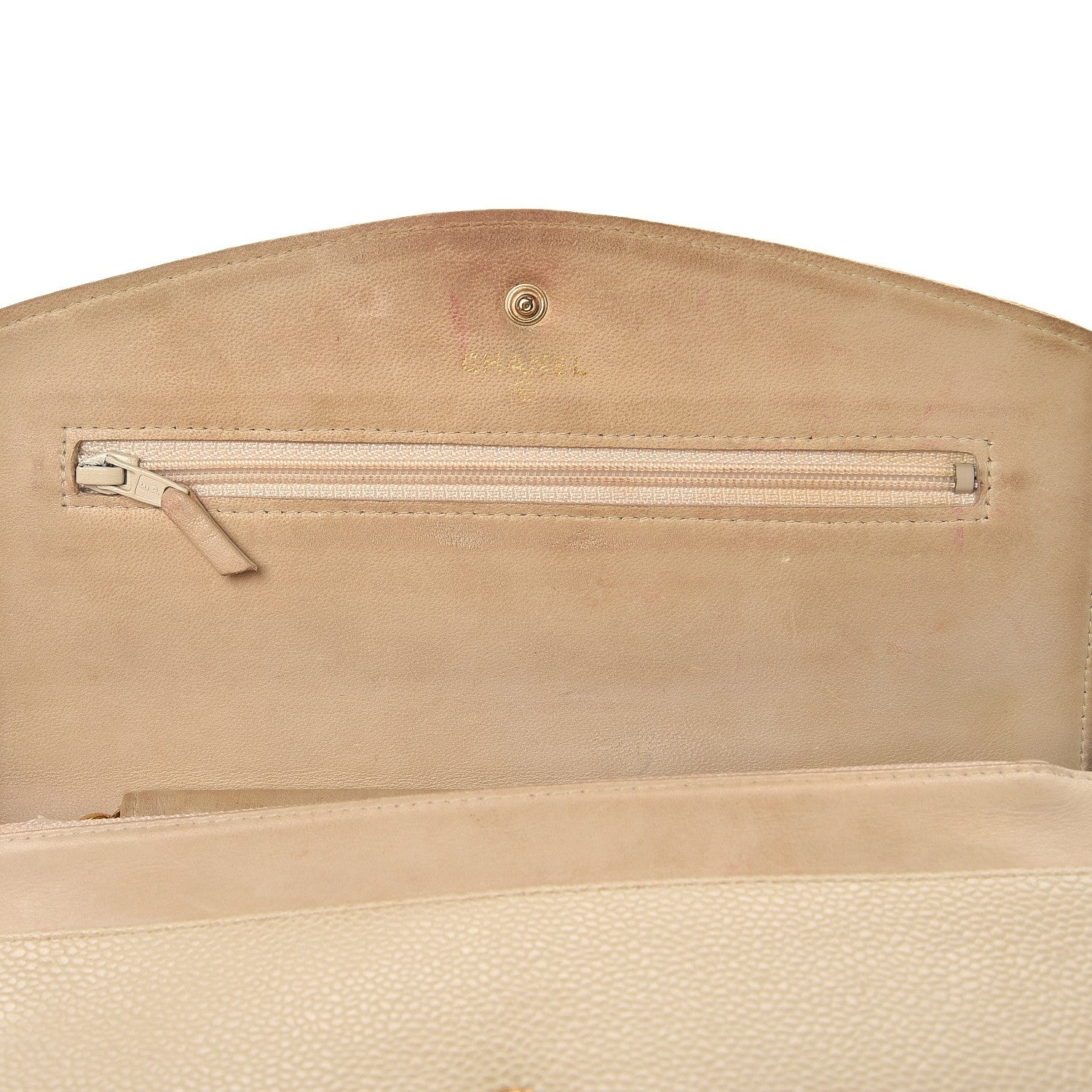 Chanel Caviar Timeless CC Wallet on Chain WOC Beige Clair 9 of 18
