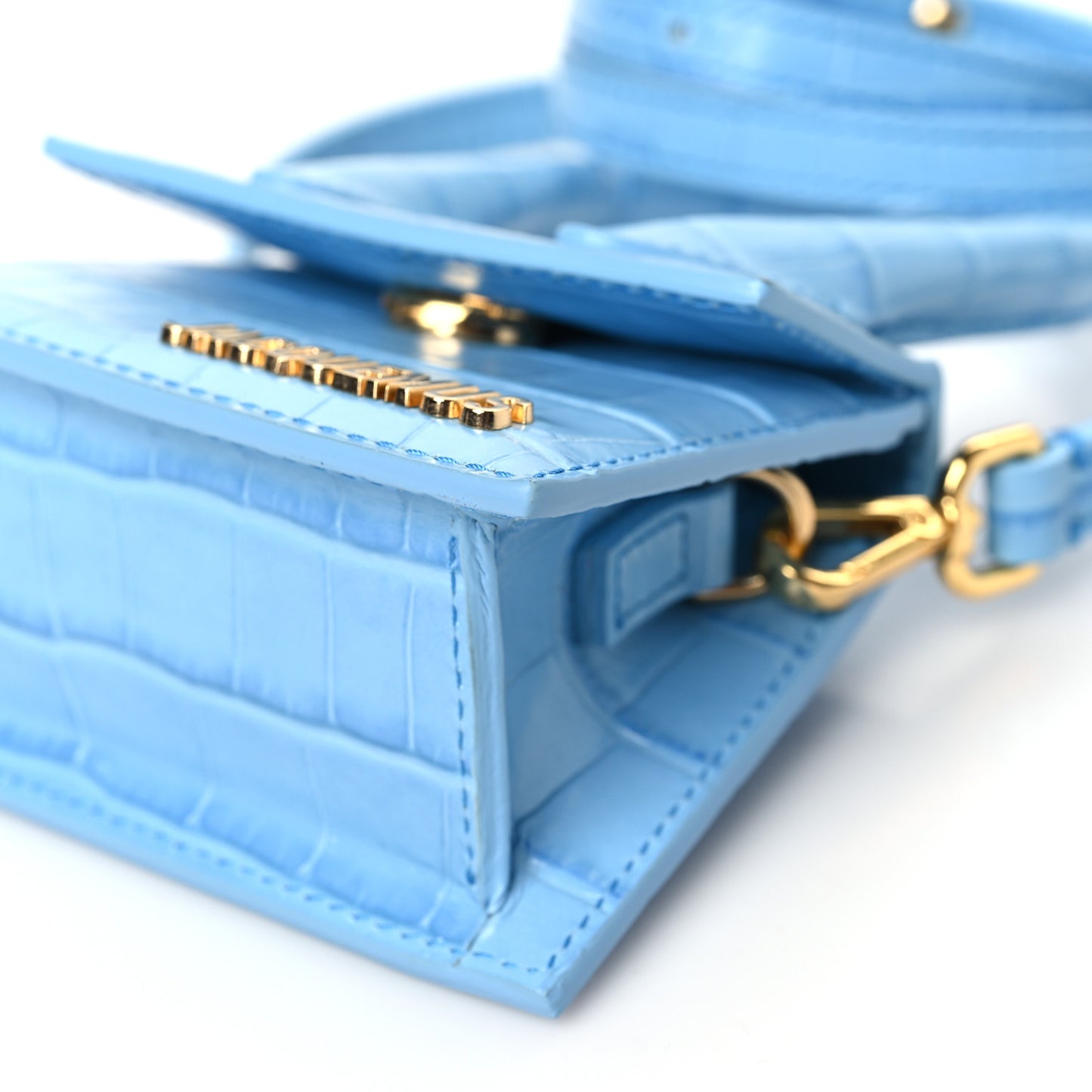 Calfskin Crocodile Embossed Le Chiquito Blue