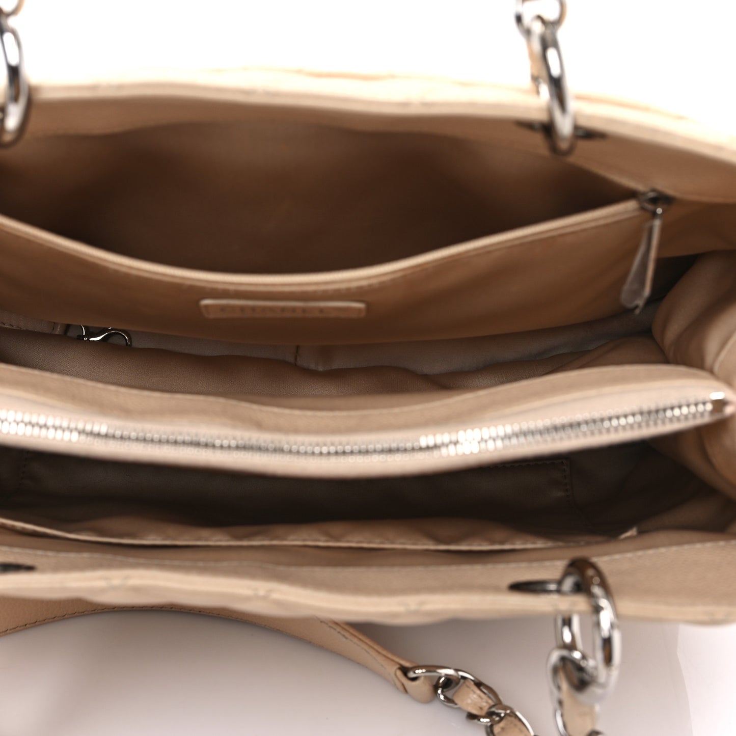Caviar Quilted Grand Shopping Tote GST Beige Clair