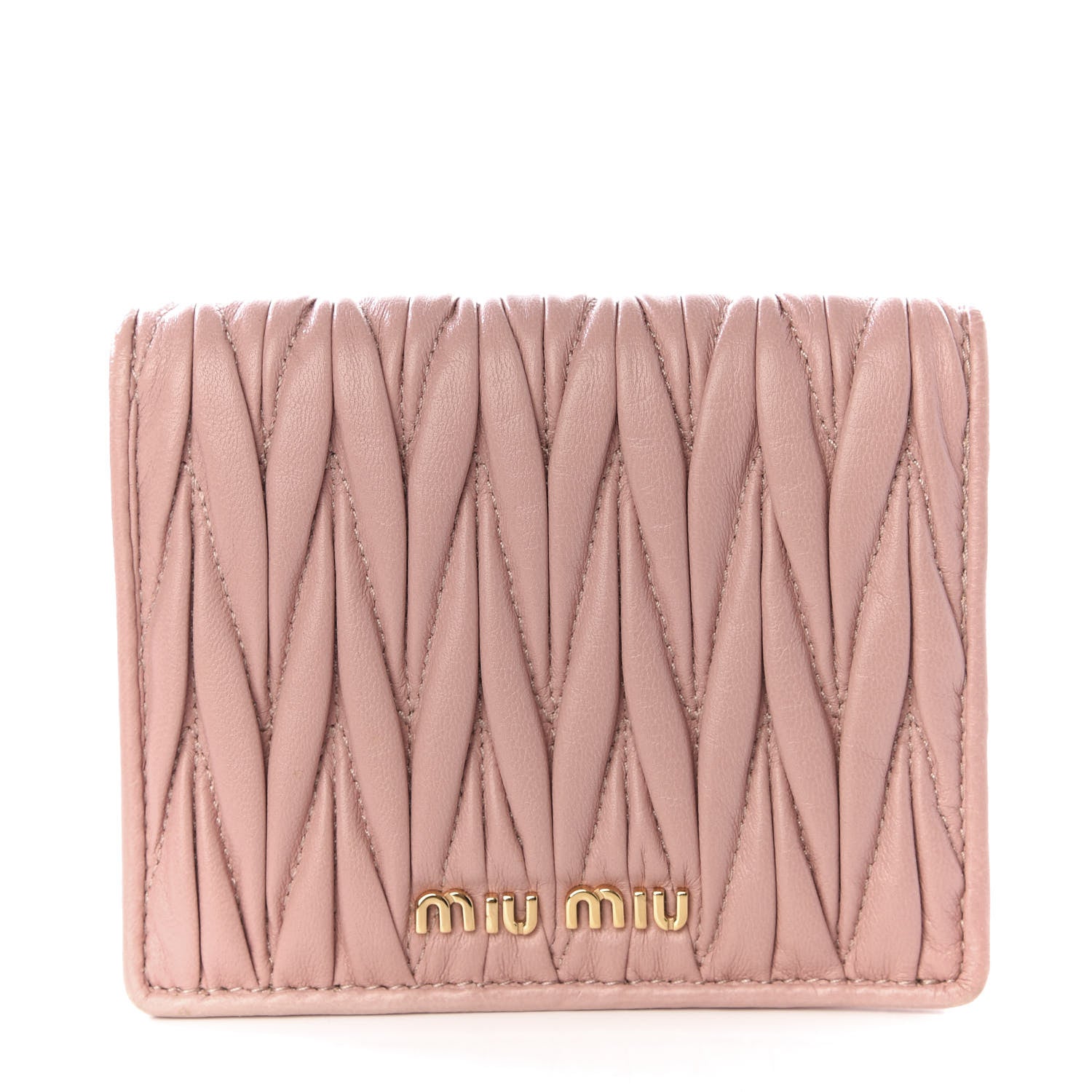 Miu Miu Nappa Matelasse Compact Wallet Orchidea 1 of 7