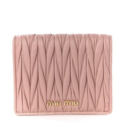 Miu Miu Nappa Matelasse Compact Wallet Orchidea 1 of 7