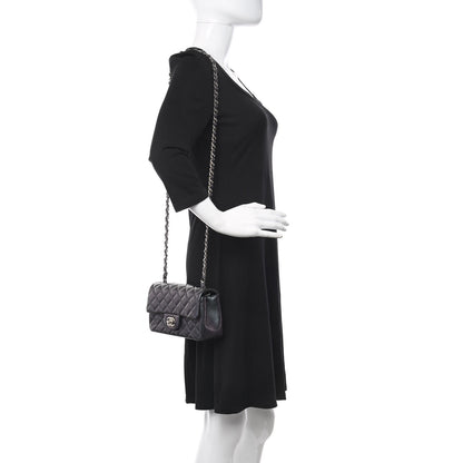 Chanel Iridescent Lambskin Quilted Mini Rectangular Flap Black 2 of 10