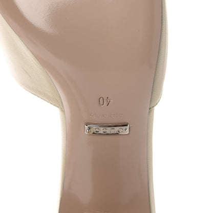 Gucci Malaga Kid Crystal Square G Madelyn Mules 40 Vintage White 9 of 10