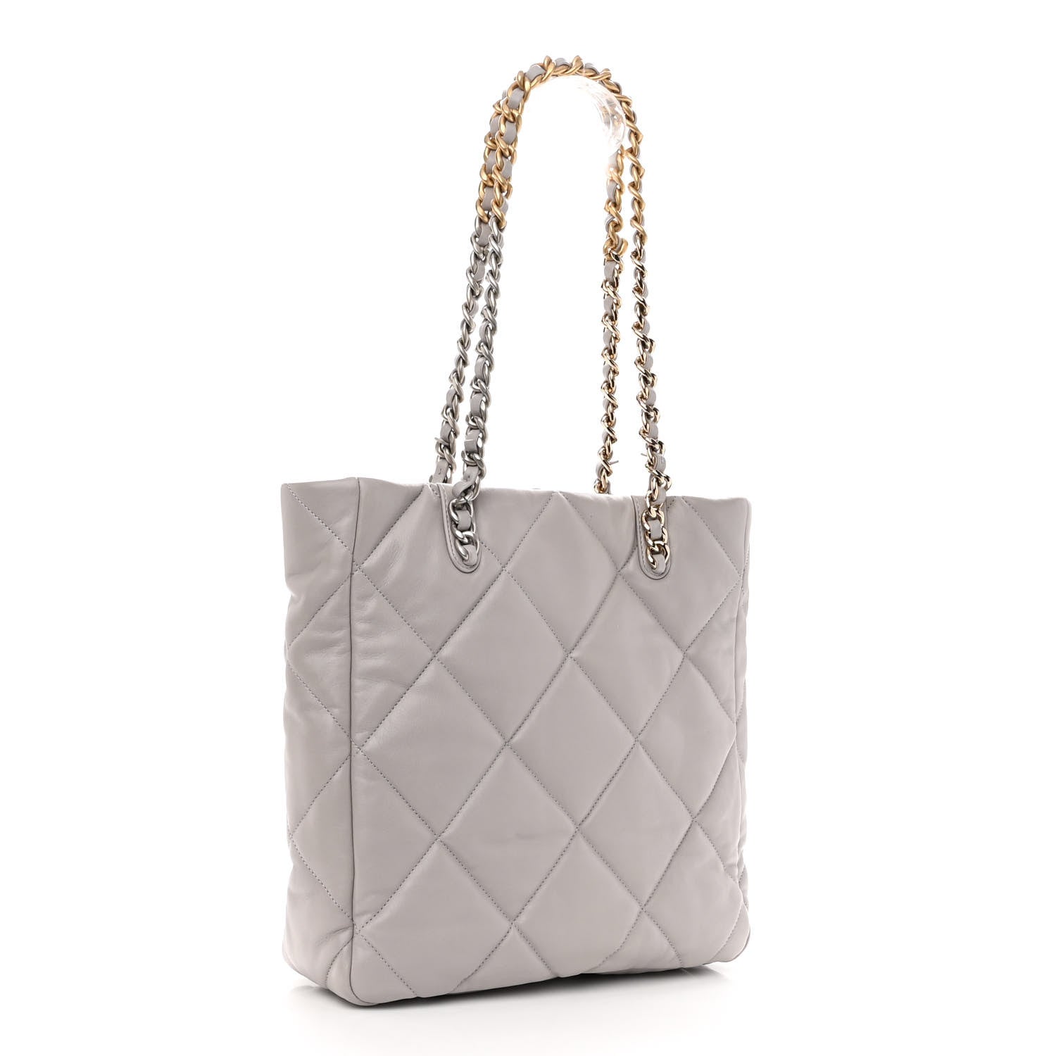 Chanel Lambskin Quilted Chanel 19 Shopping Bag Grey 3 of 10