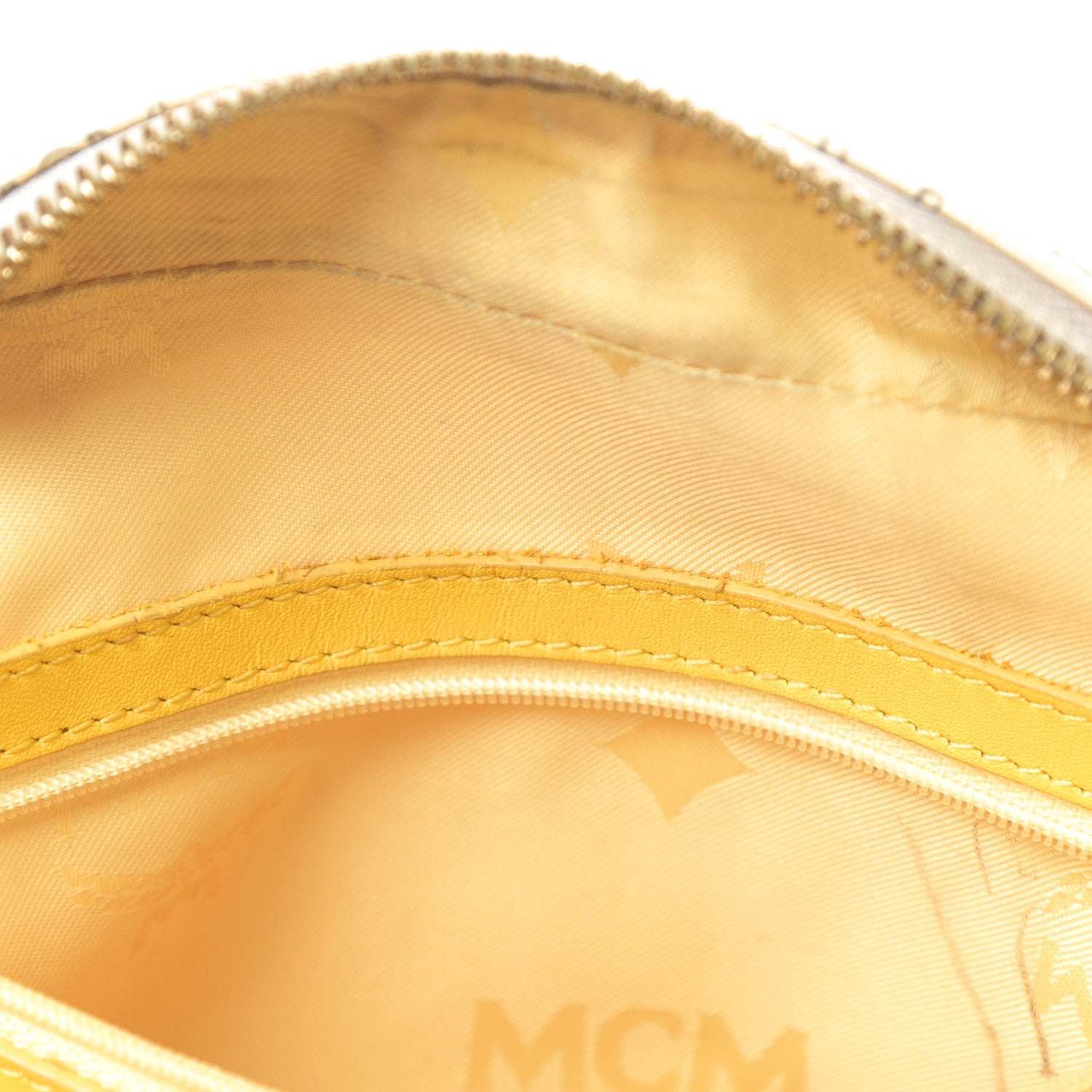 MCM Visetos Satchel White Yellow 14 of 20