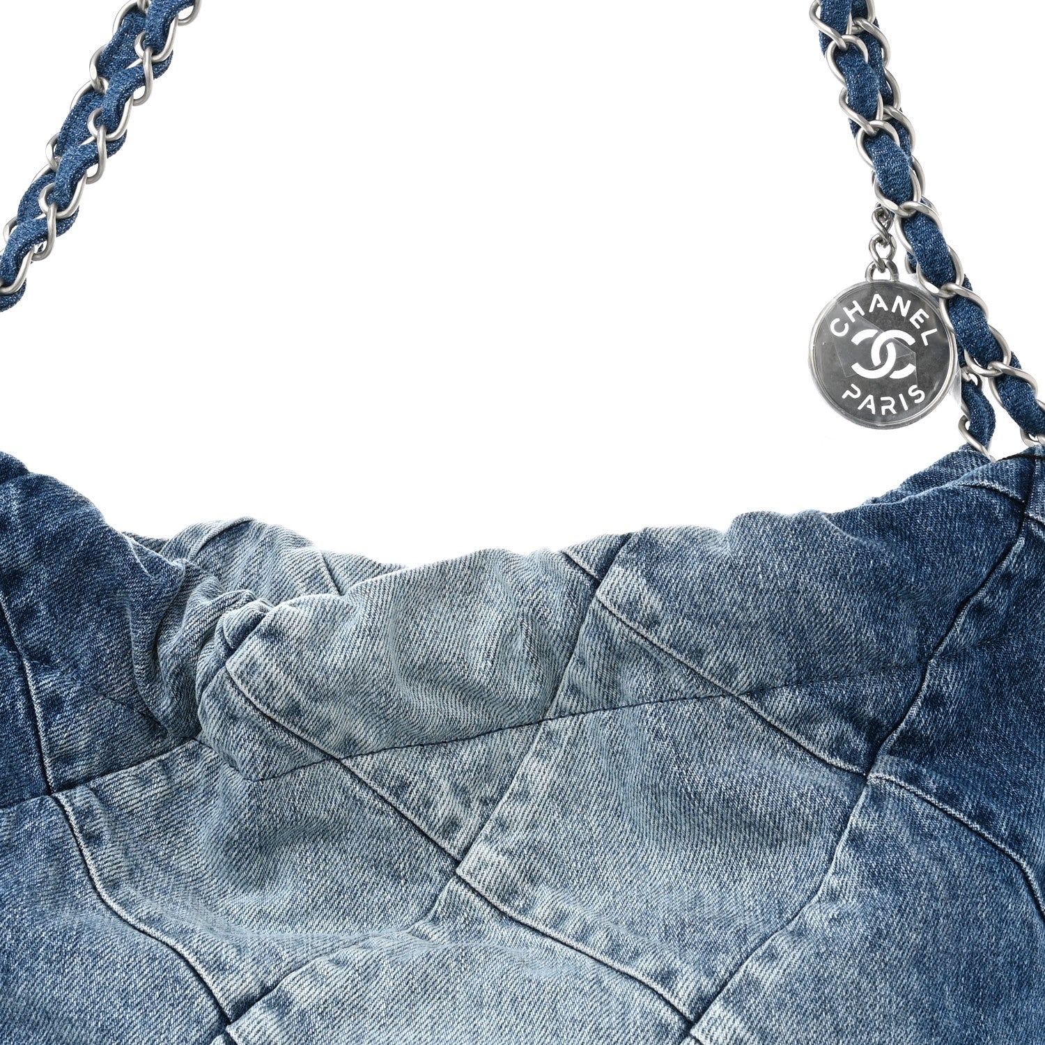 Chanel Denim Quilted Small Chanel 22 Blue 9 of 11